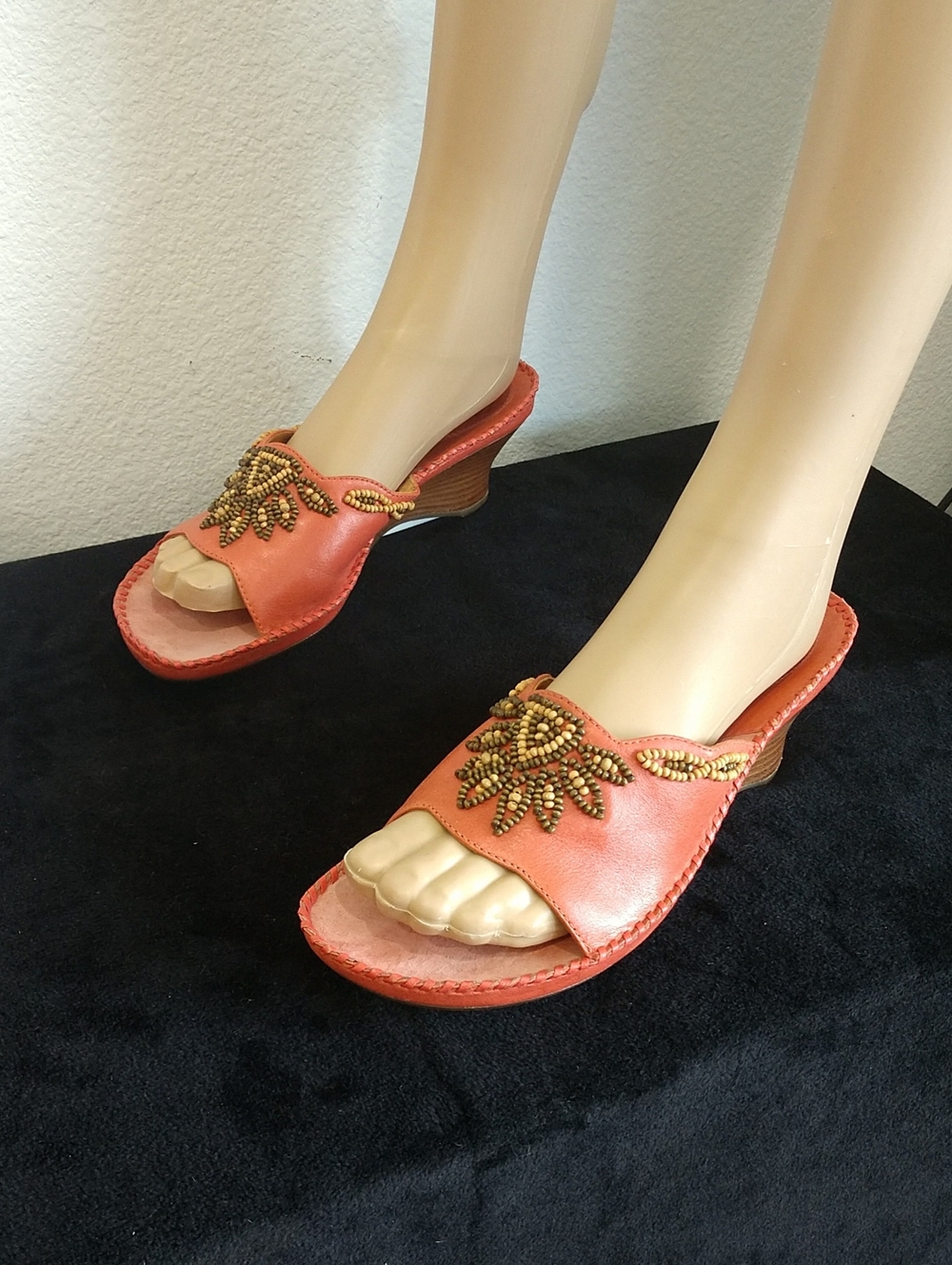 Clarks Coral Beaded Open-Toe Mules